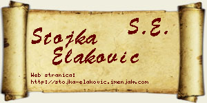 Stojka Elaković vizit kartica